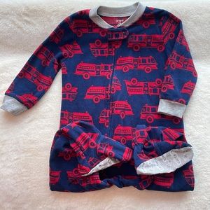 Baby Firetruck Footed Zipper PJ - 24 months - Carters